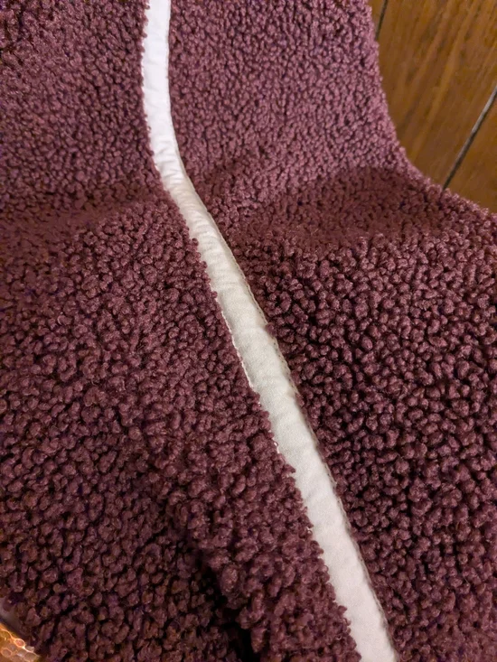 Cozy Sherpa Half-Zip Pullover - Deep Burgundy - Picture 4 of 4